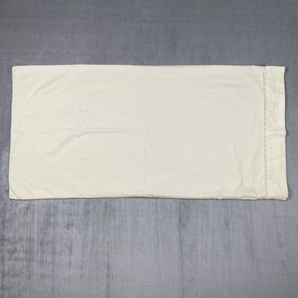 Vtg DreamFit Pillowcase 100% Cotton King Size Made in USA Cream‎ Ivory Piping